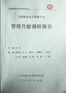 2011年3月15日，正睿咨詢專家向凱東決策層陳述調(diào)研報告